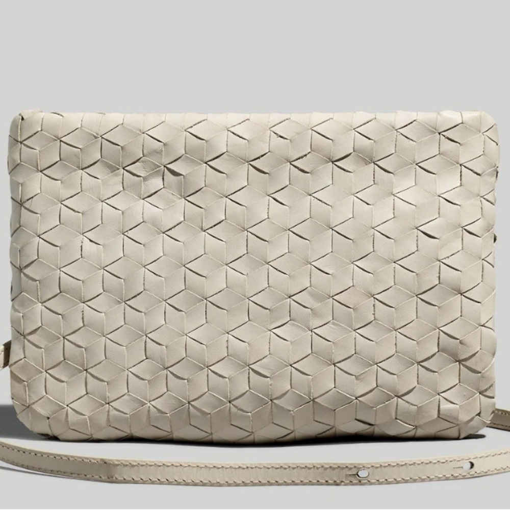 NWT madewell puffy woven crossbody bag in form grey
